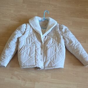 Blanknyc Womens Beige Quilted Puffer Jacket